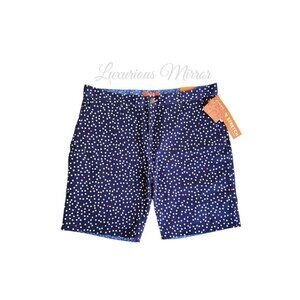 Tallia Sport Men's Modern Fit Stretch Dot Shorts Navy Wrinkle Resistant Sz 36